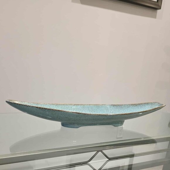 Vintage Ceramic Plate J&S U.S.A. Calif Orig. - Mid-Century (MCM), Sky Blue Glaze - Picture 2 of 13